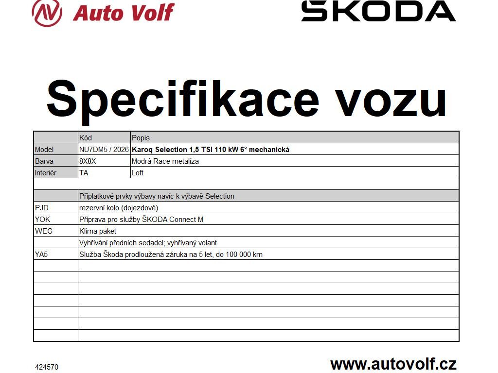 Škoda Karoq SUV 1,5 l 110 kw