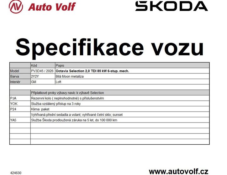 Škoda Octavia Liftback 2,0 l 85 kw