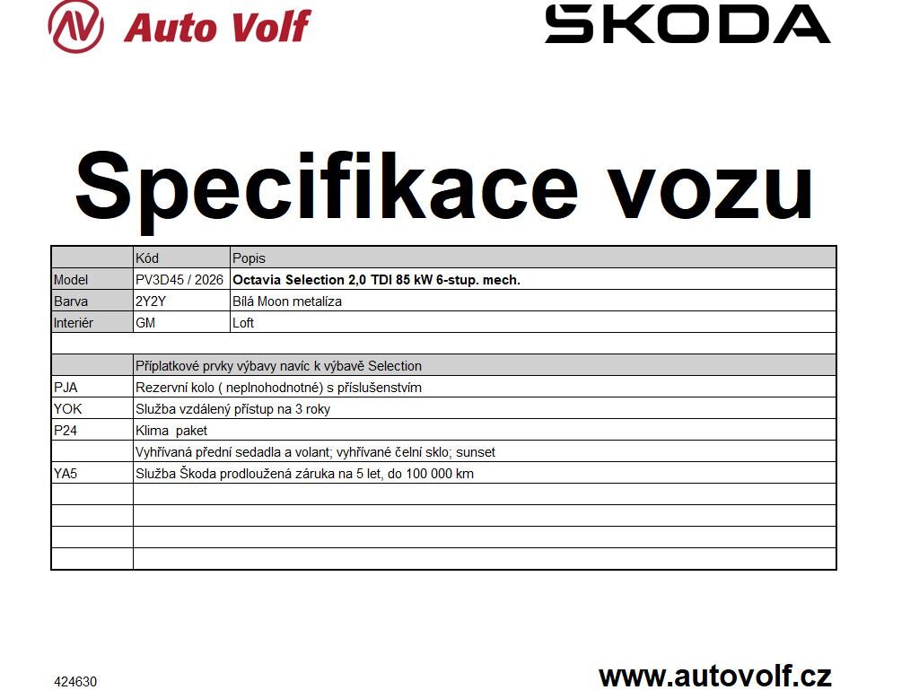 Škoda Octavia Liftback 2,0 l 85 kw