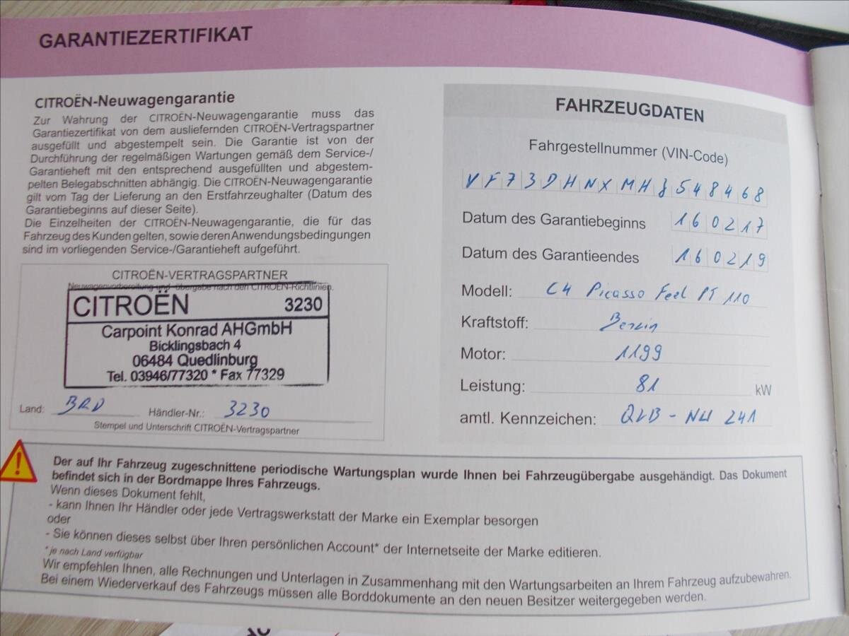 Citroën C4 Picasso MPV 1,2 l 81 kw