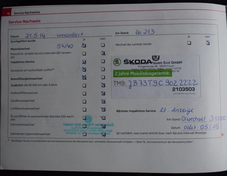 Škoda Superb Kombi 1,8 l 118 kw