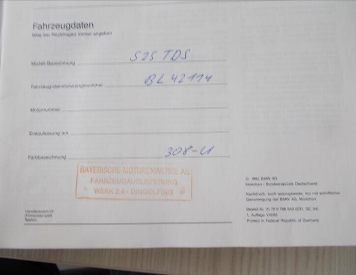 BMW Řada 5 Sedan 2,5 l 105 kw