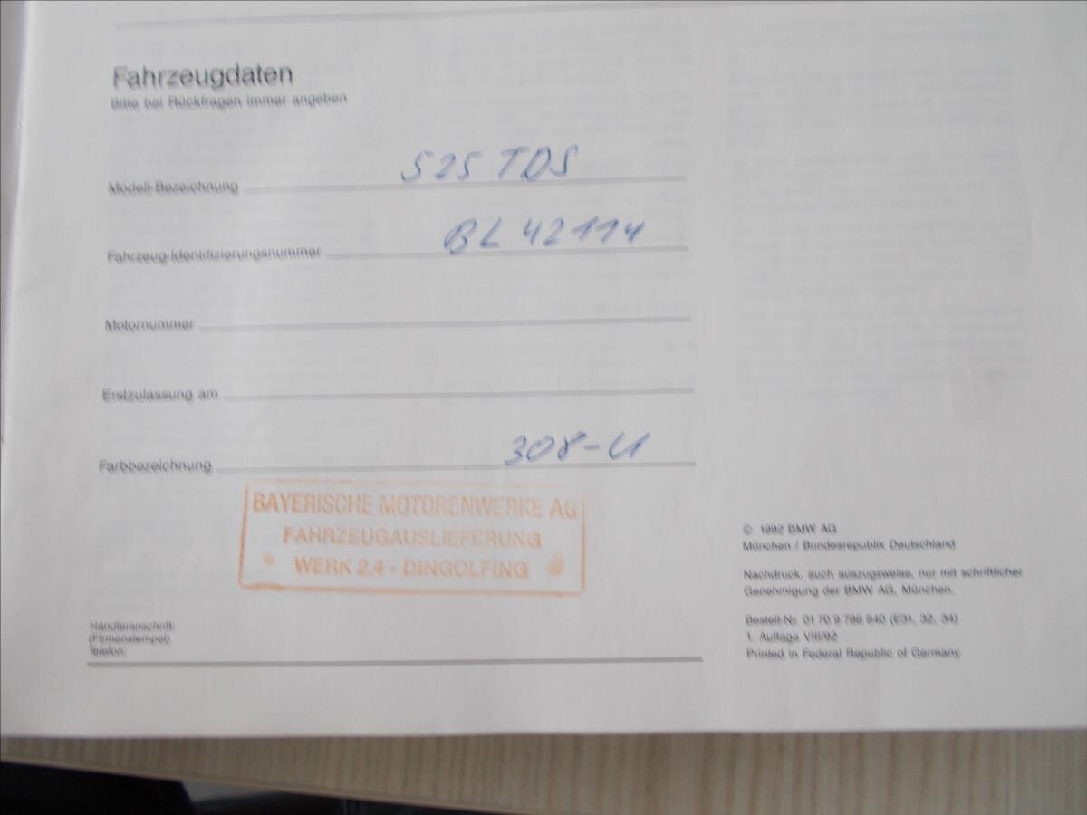 BMW Řada 5 Sedan 2,5 l 105 kw