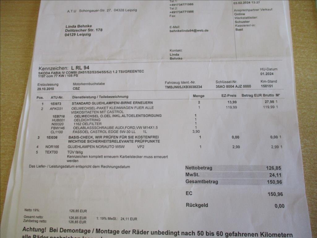 Škoda Fabia Kombi 1,2 l 77 kw