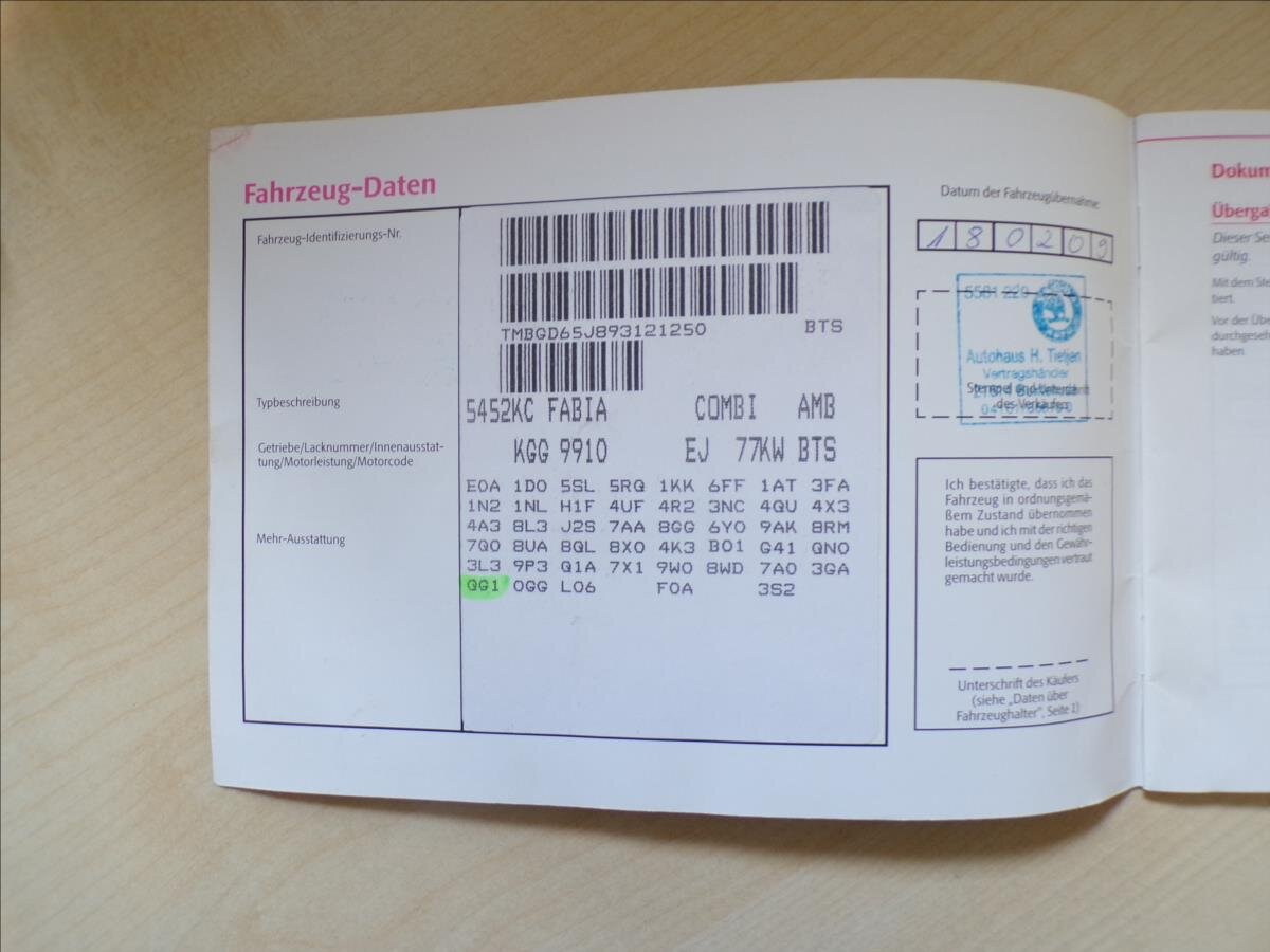 Škoda Fabia Kombi 1,6 l 77 kw