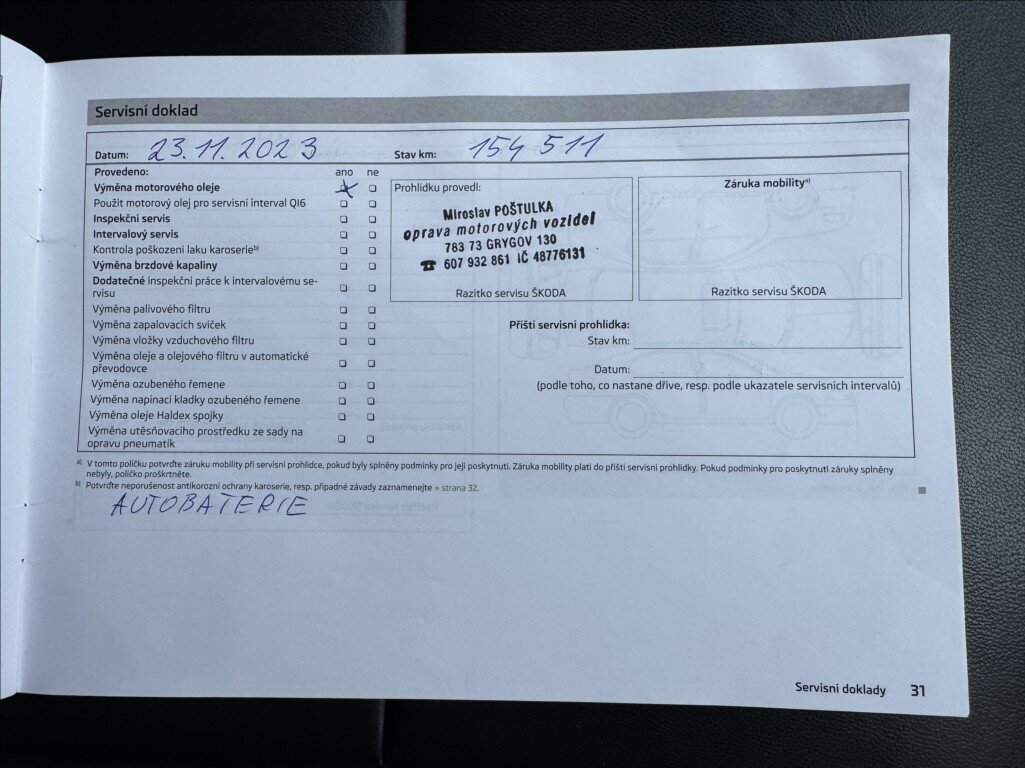 Škoda Superb Kombi 2,0 l 125 kw