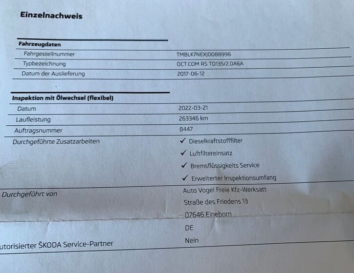 Škoda Octavia Kombi 2,0 l 135 kw