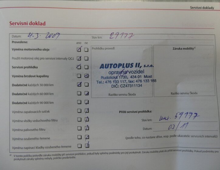 Škoda Octavia Sedan / Limuzína 1,6 l 85 kw