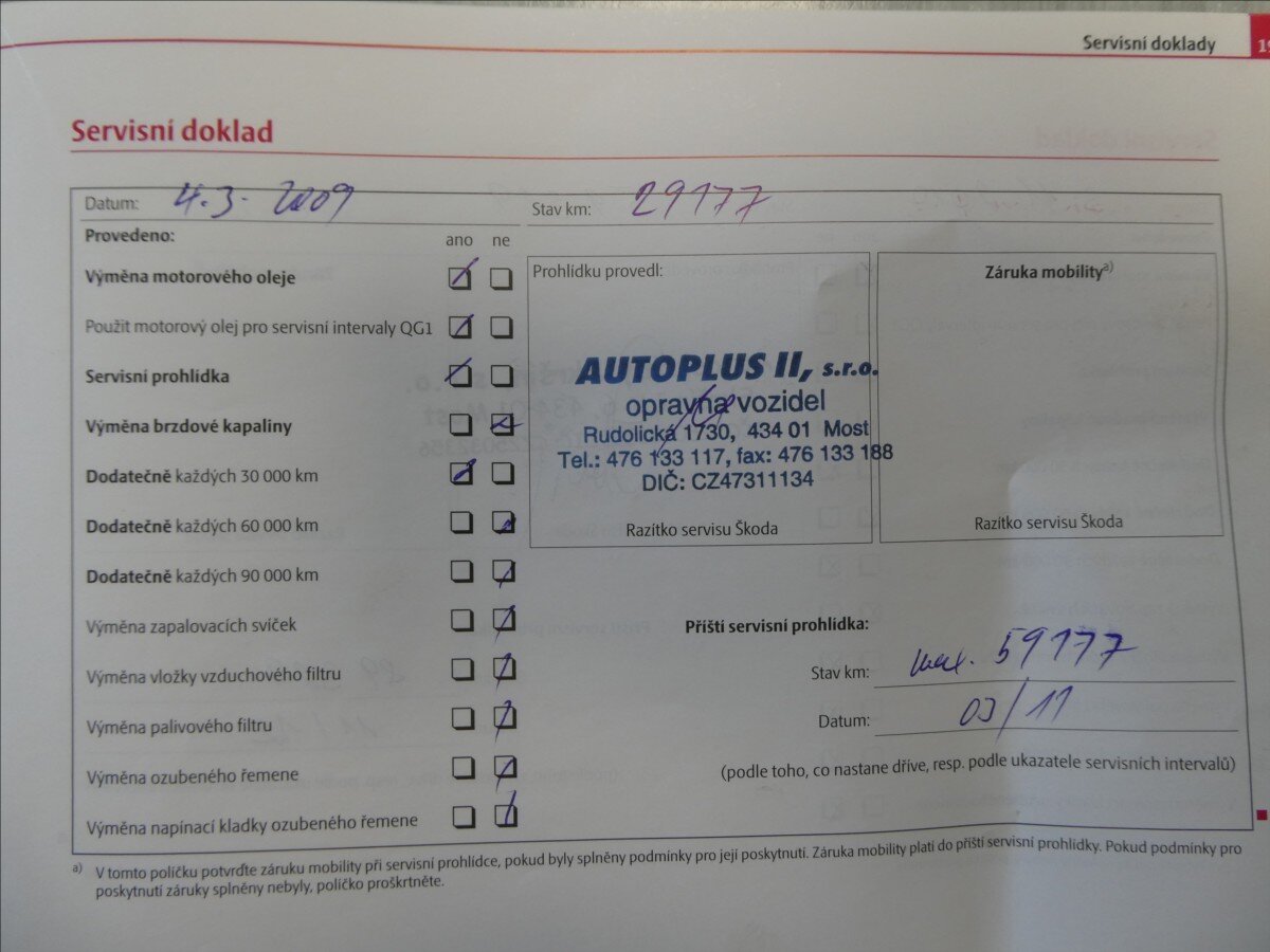 Škoda Octavia Sedan / Limuzína 1,6 l 85 kw