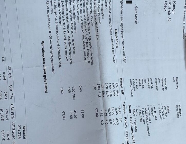 Smart Fortwo Kupé 698,0 45 kw