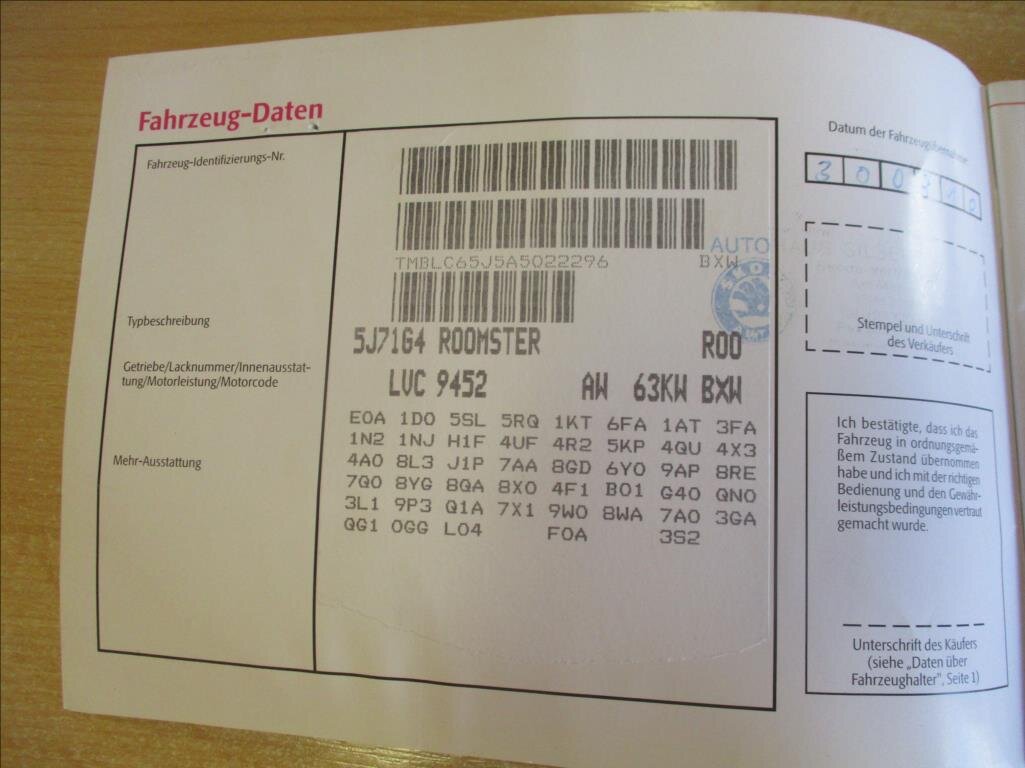 Škoda Roomster Kombi 1,4 l 63 kw