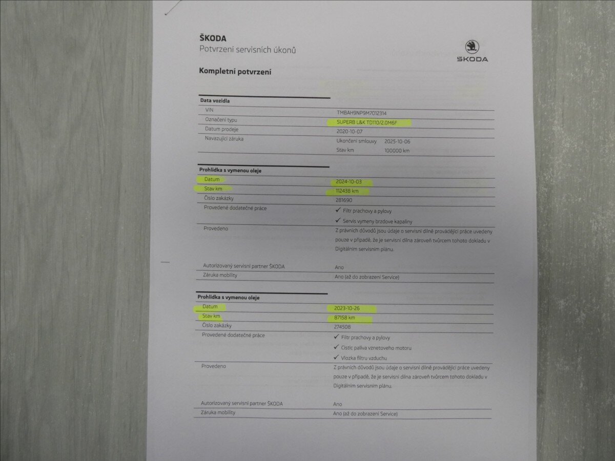 Škoda Superb Sedan / Limuzína 2,0 l 110 kw