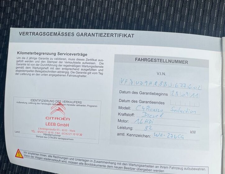 Citroën C4 Picasso MPV 1,6 l 82 kw