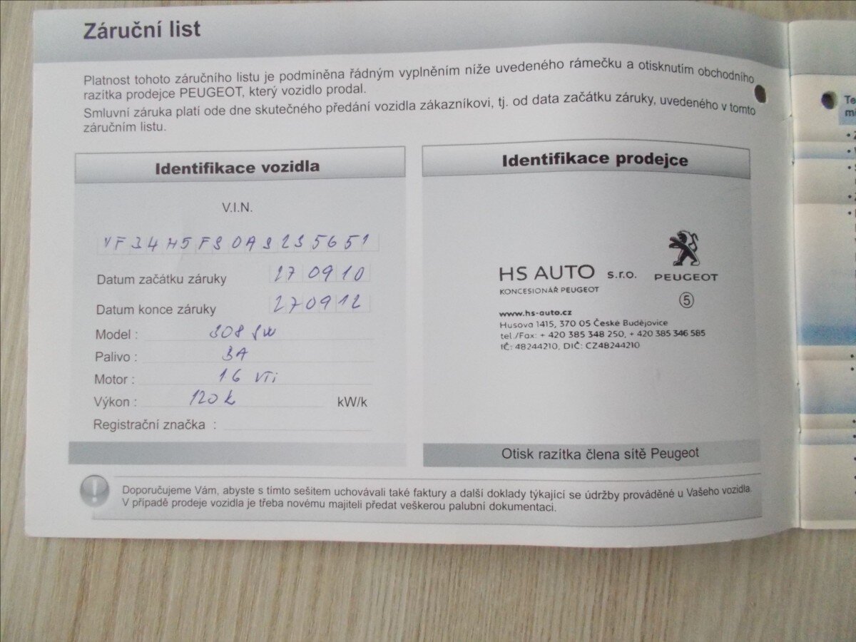 Peugeot 308 Kombi 1,6 l 88 kw