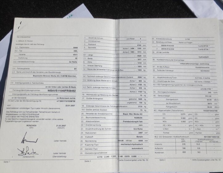 BMW Řada 3 Kombi 2,5 l 160 kw
