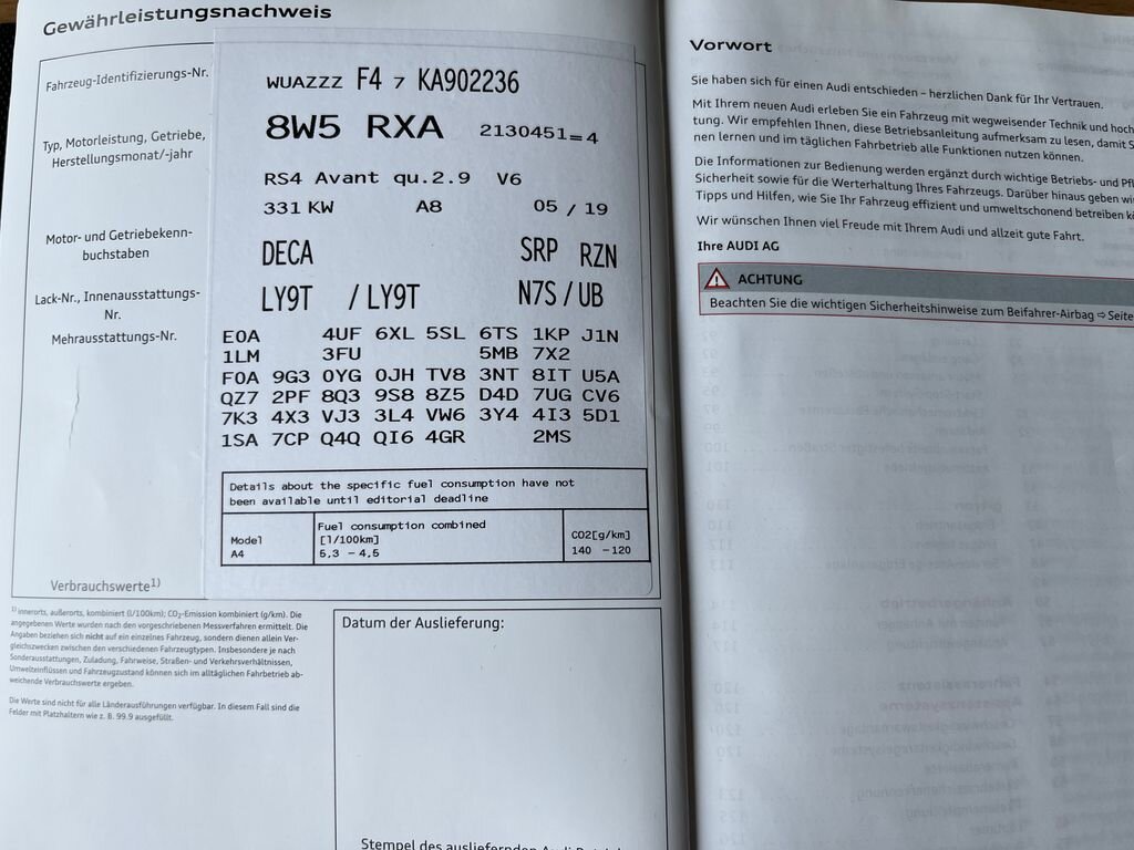 Audi RS4 Kombi 2,9 l 331 kw