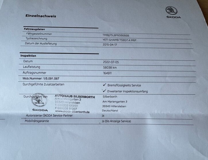 Škoda Yeti SUV / Terénní 1,4 l 90 kw