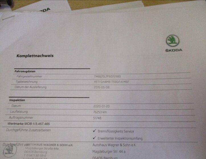 Škoda Yeti SUV 1,4 l 90 kw