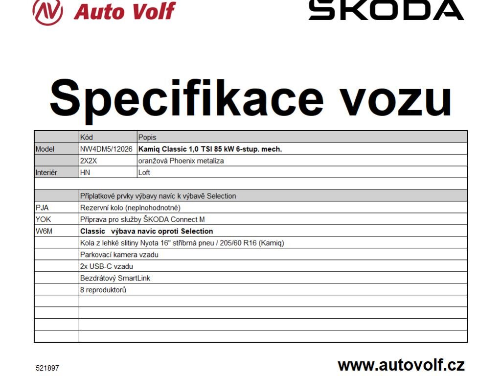 Škoda Kamiq SUV / Terénní 999,0 85 kw