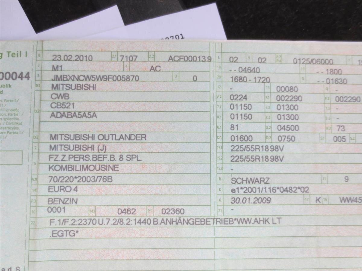 Mitsubishi Outlander SUV / Terénní 2,4 l 125 kw