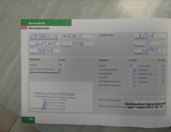 Mercedes-Benz Třídy A Hatchback 1,7 l 85 kw