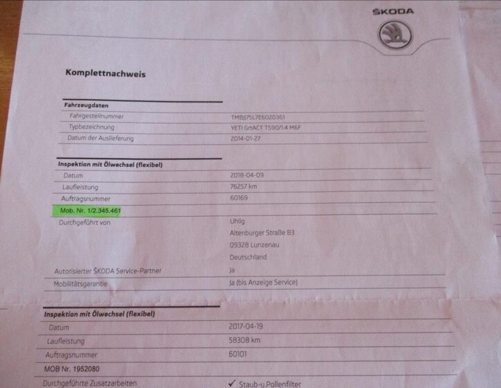 Škoda Yeti Kombi 1,4 l 90 kw