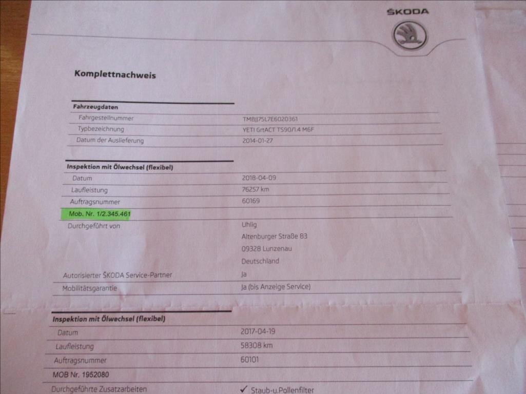 Škoda Yeti Kombi 1,4 l 90 kw