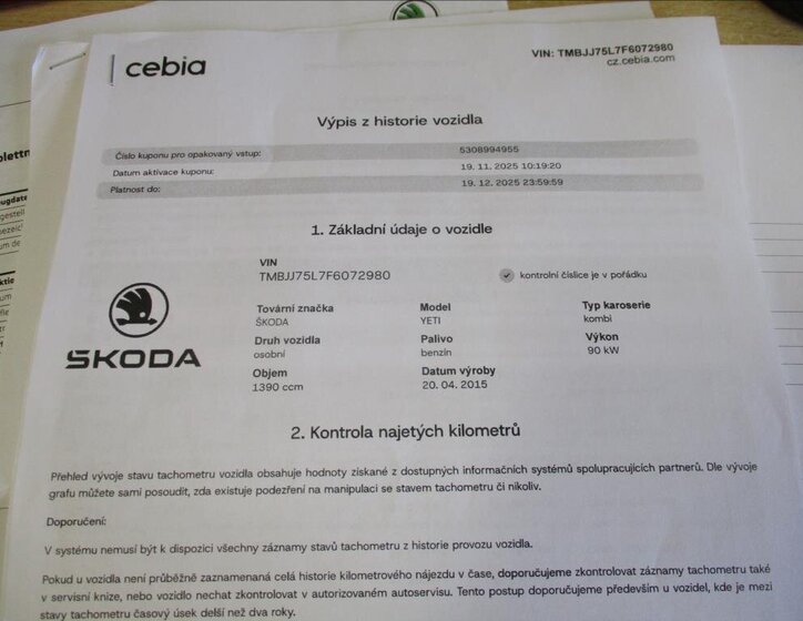 Škoda Yeti SUV 1,4 l 90 kw