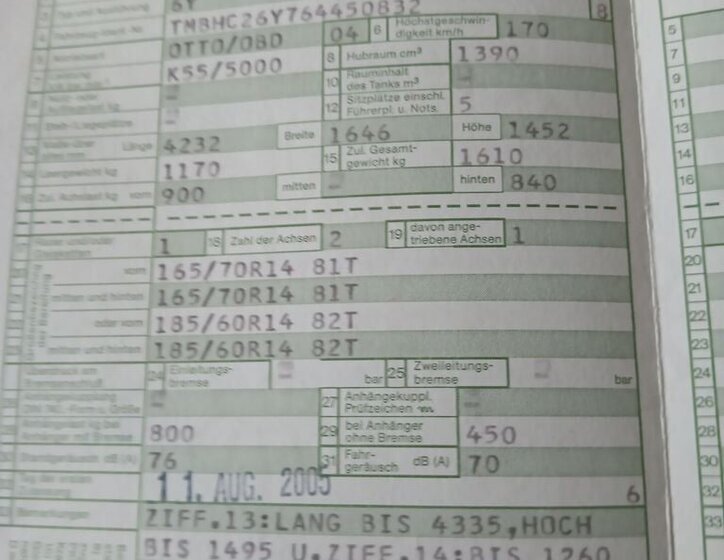 Škoda Fabia Kombi 1,4 l 55 kw