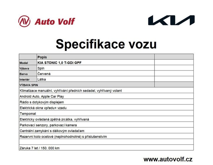 KIA Stonic Hatchback 998,0 74 kw