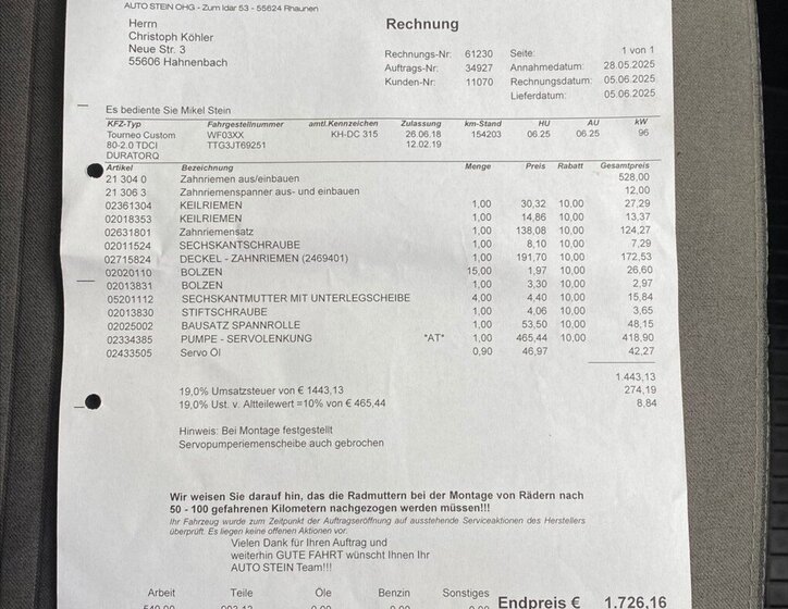 Ford Tourneo Custom MPV 2,0 l 96 kw