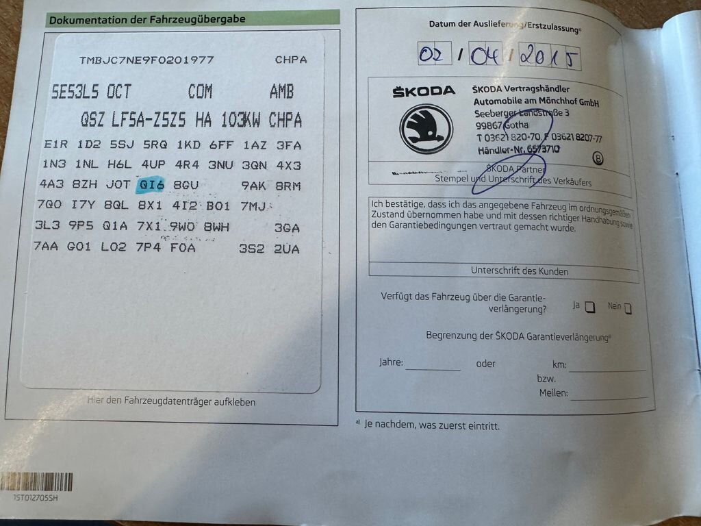 Škoda Octavia Kombi 1,4 l 103 kw