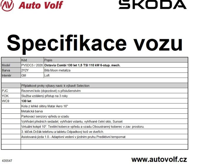 Škoda Octavia Kombi 1,5 l 110 kw