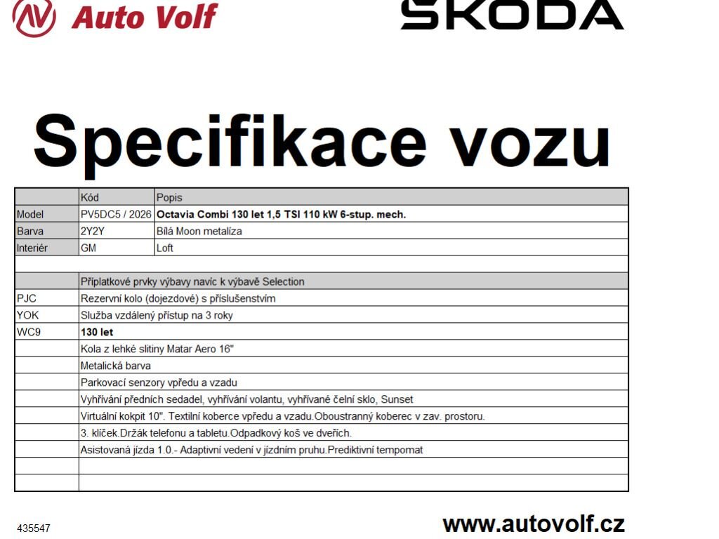 Škoda Octavia Kombi 1,5 l 110 kw
