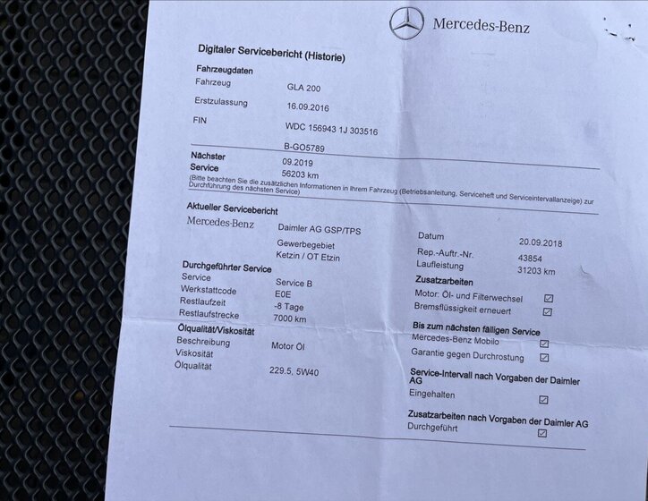 Mercedes-Benz GLA Hatchback 1,6 l 115 kw