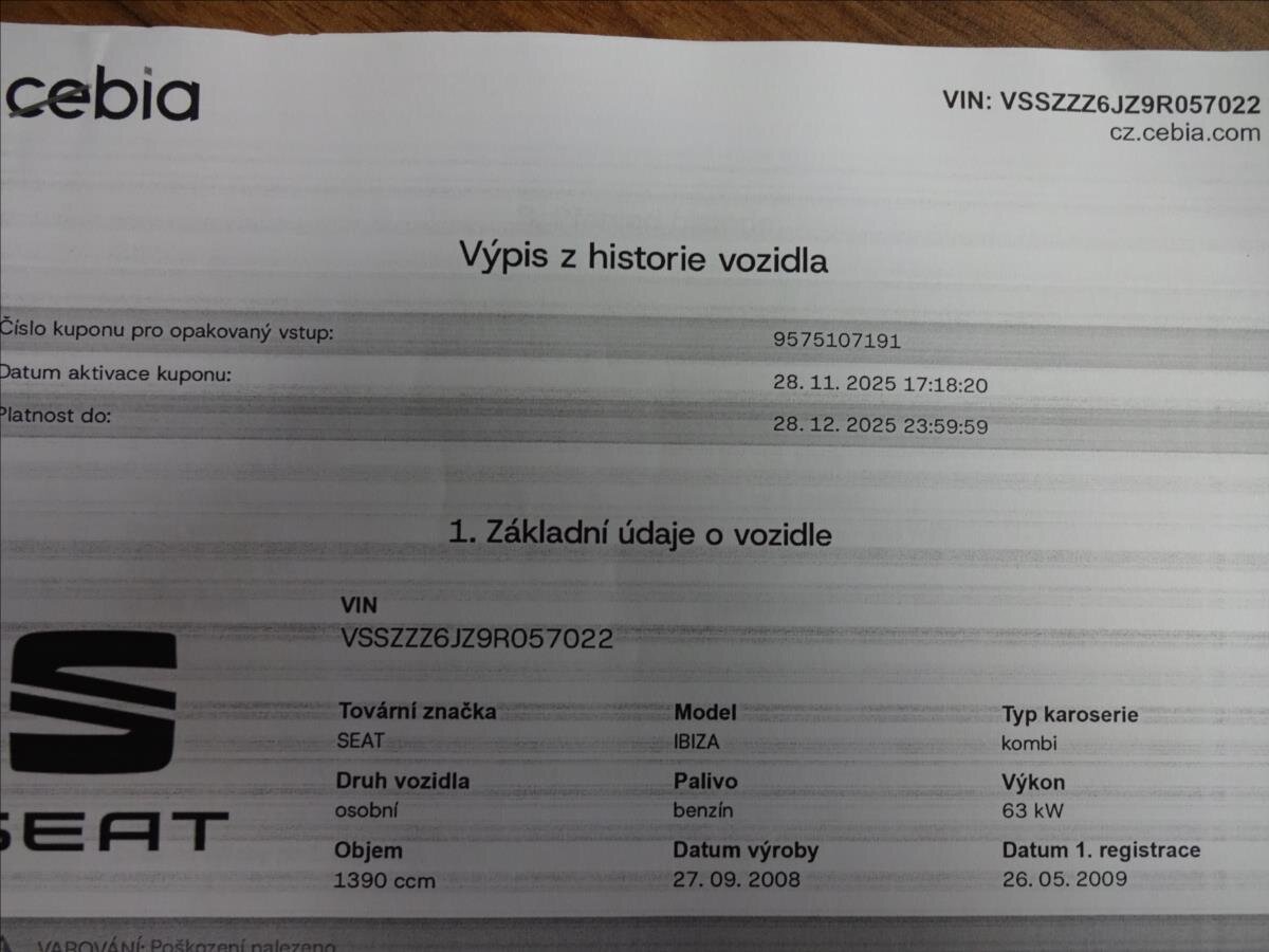 Seat Ibiza Kombi 1,4 l 63 kw