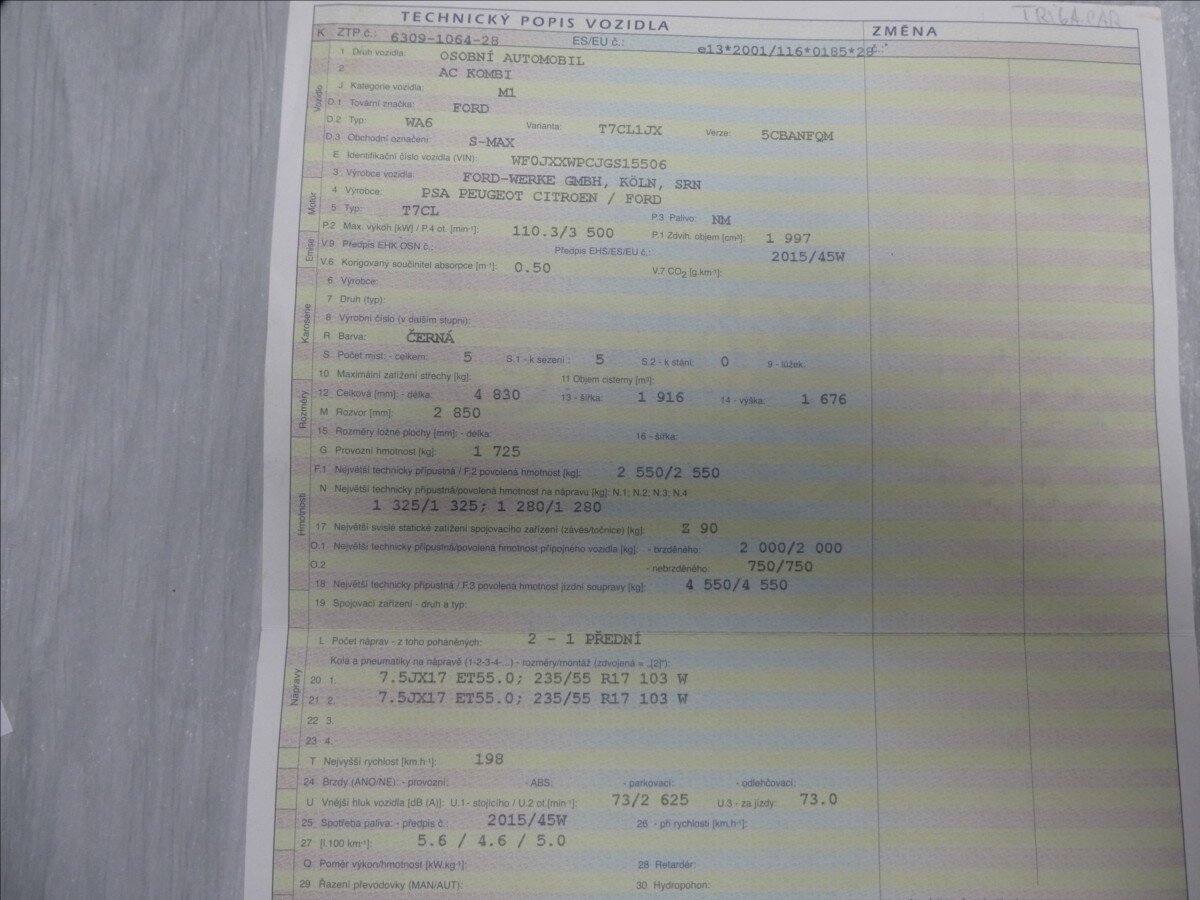 Ford S-MAX MPV 2,0 l 110 kw