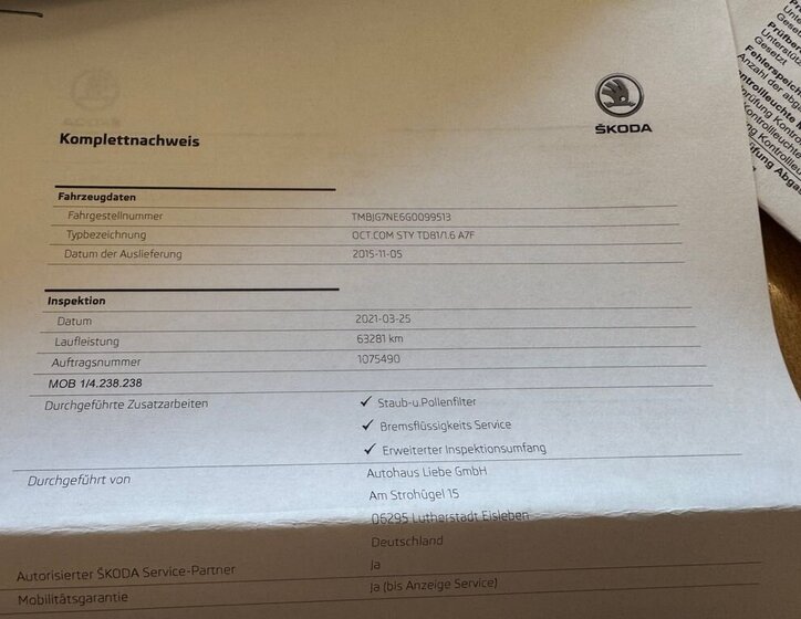 Škoda Octavia Kombi 1,6 l 81 kw