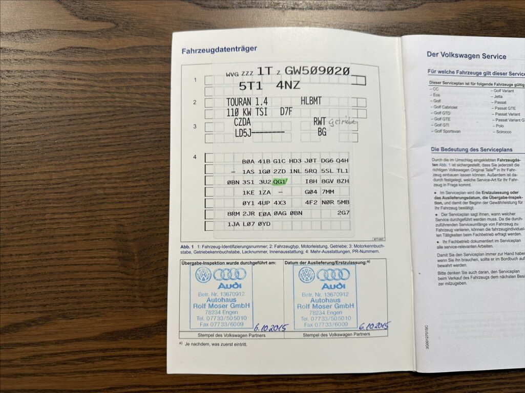 Volkswagen Touran MPV 1,4 l 110 kw