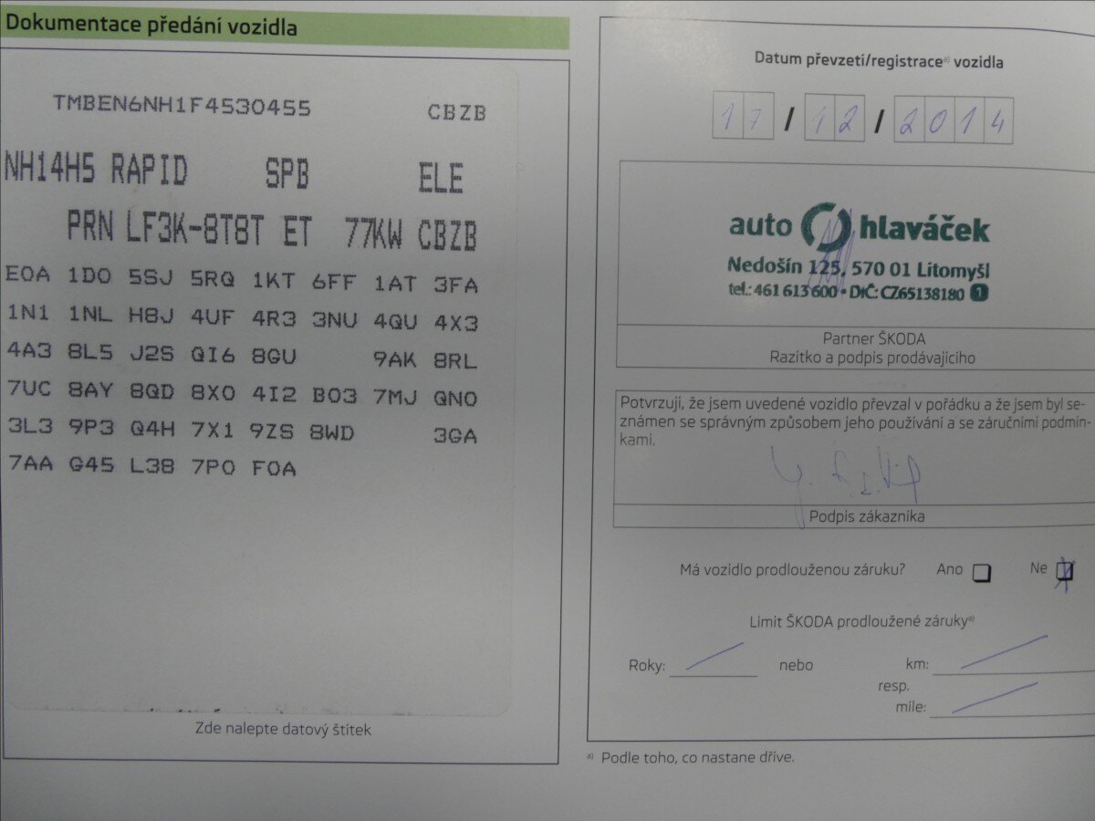 Škoda Rapid Hatchback 1,2 l 77 kw