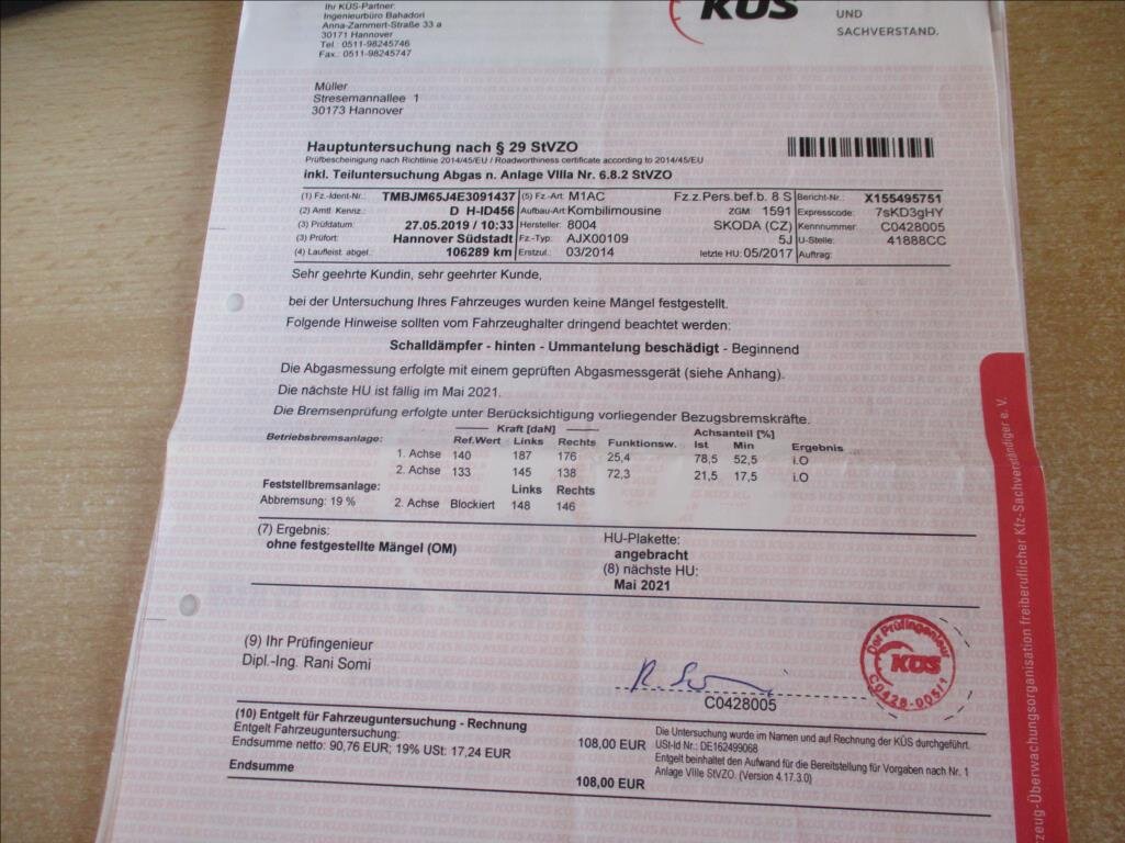 Škoda Fabia Kombi 1,2 l 63 kw