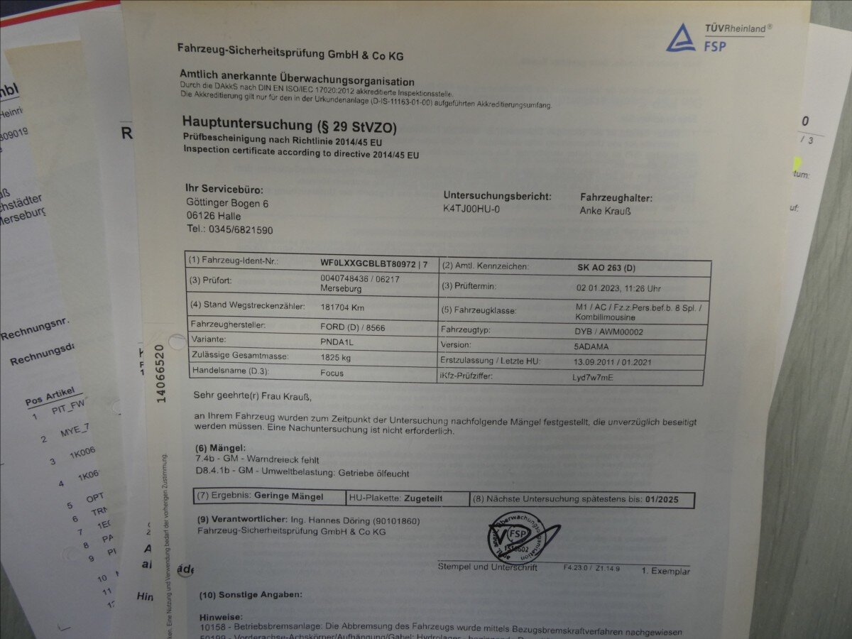 Ford Focus Kombi 1,6 l 92 kw