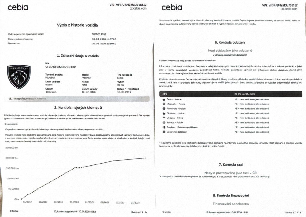 Peugeot Partner Tepee Kombi 1,6 l 88 kw