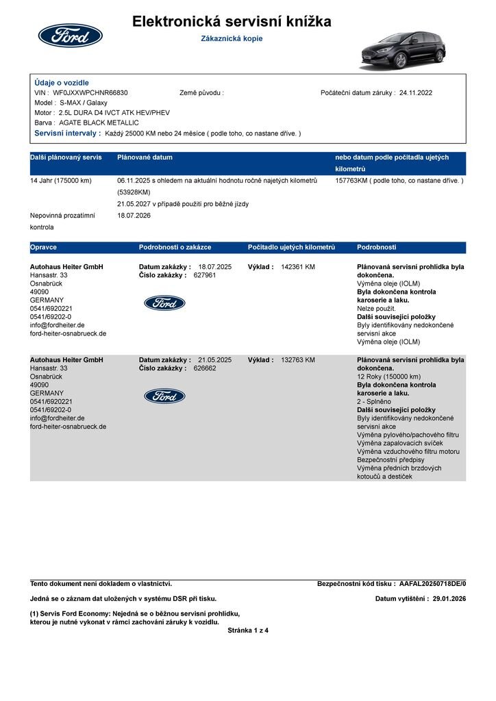 Ford S-MAX MPV 2,5 l 140 kw