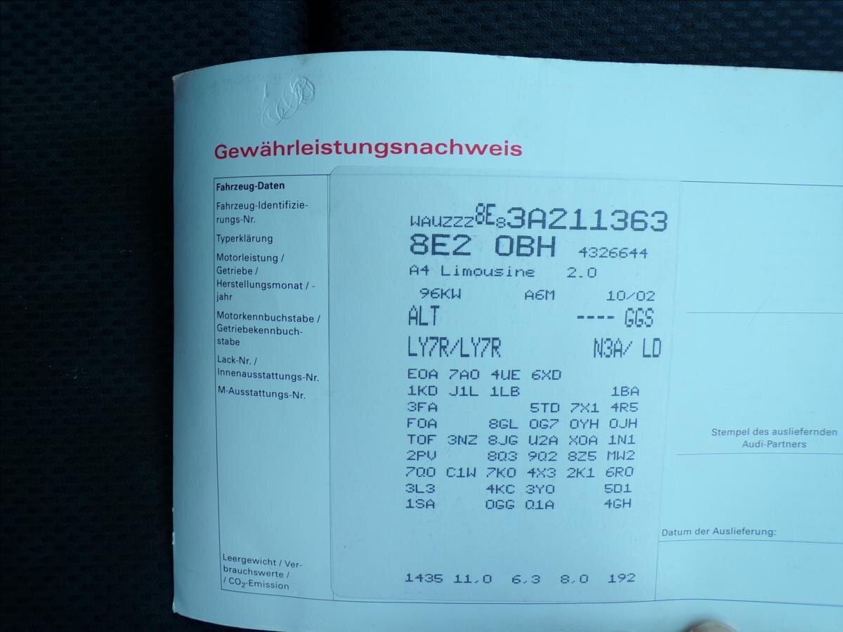 Audi A4 Ostatní 2,0 l 96 kw