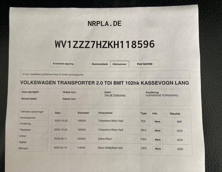 Volkswagen Transporter Ostatní 2,0 l 84 kw