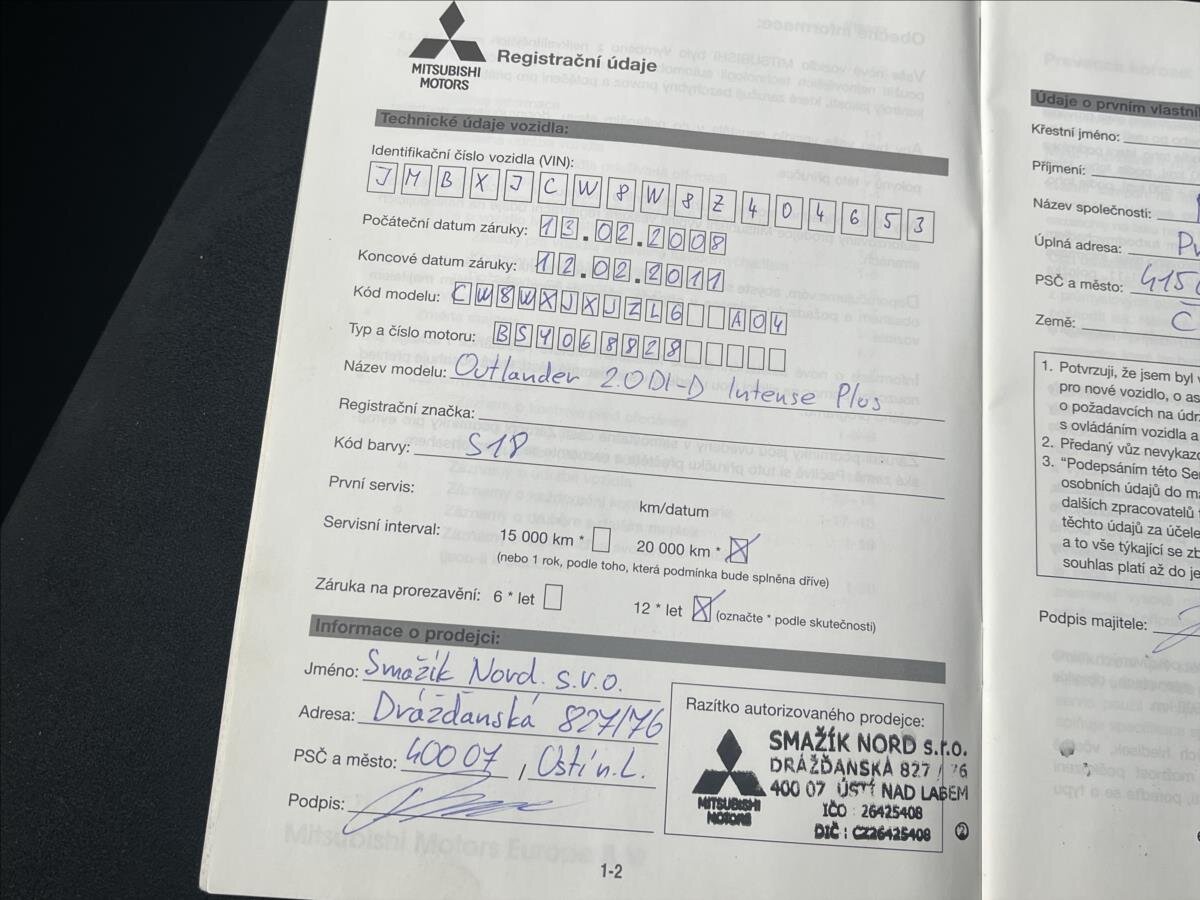 Mitsubishi Outlander SUV 2,0 l 103 kw