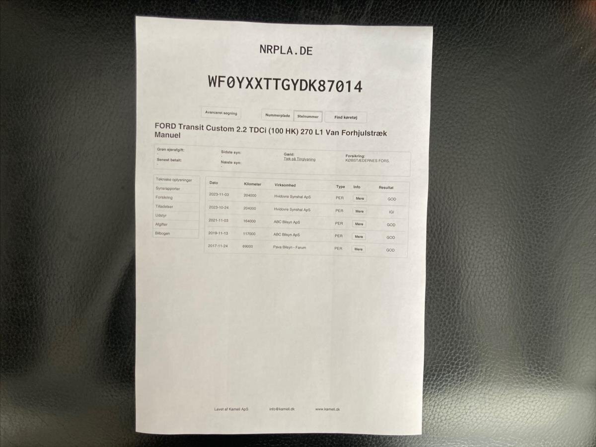 Ford Transit Custom VAN / Minibus 2,2 l 74 kw