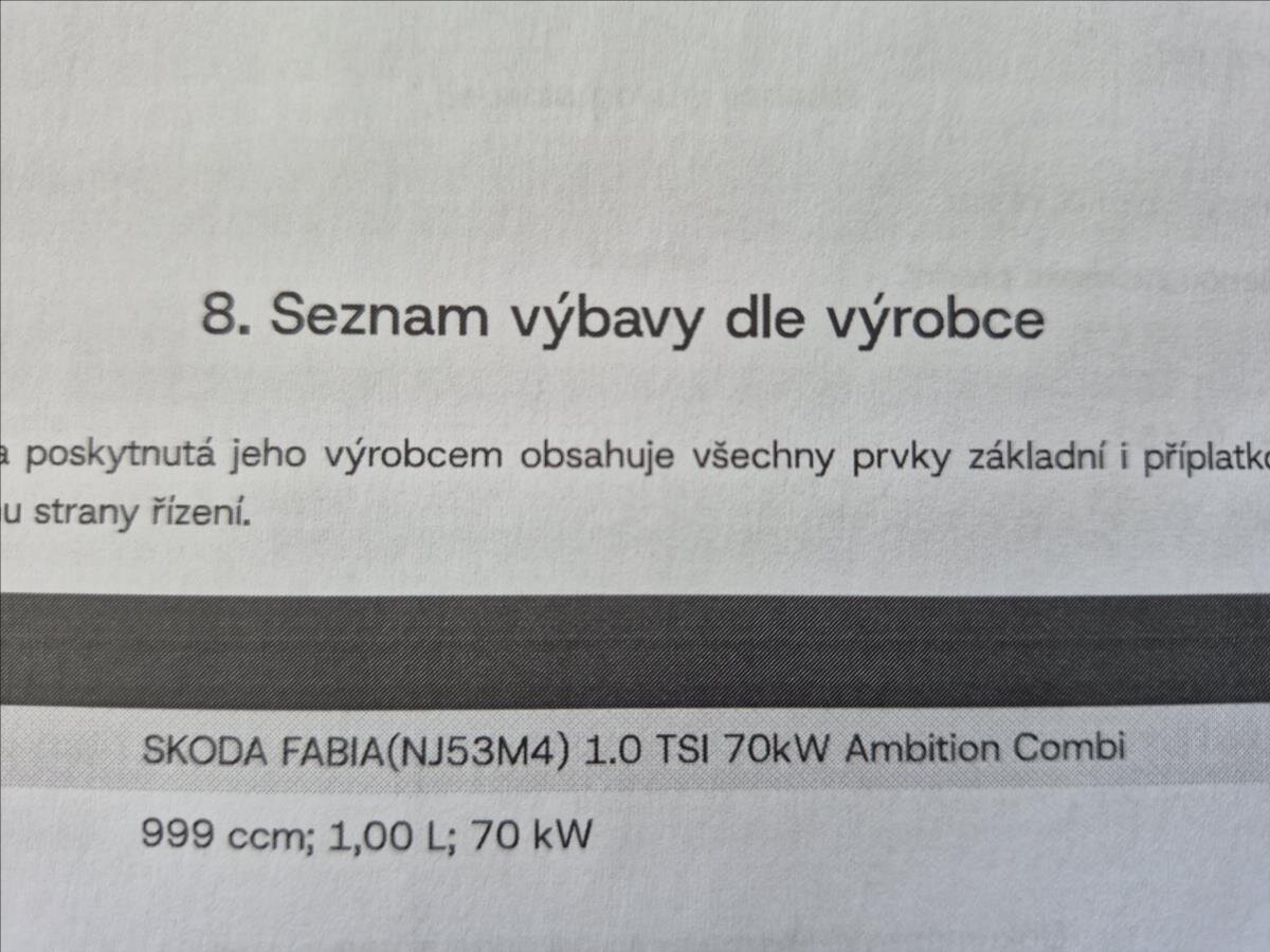 Škoda Fabia Kombi 999,0 70 kw