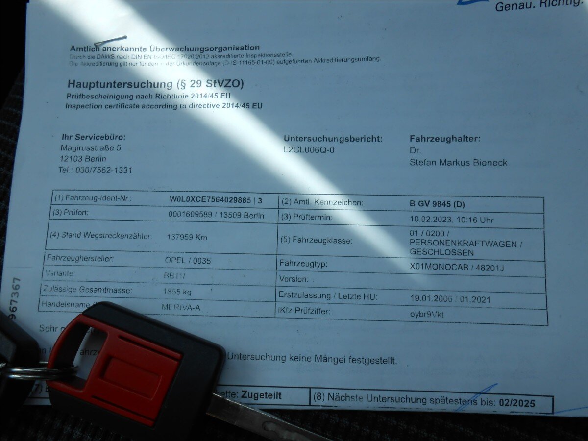 Opel Meriva Kombi 1,6 l 74 kw